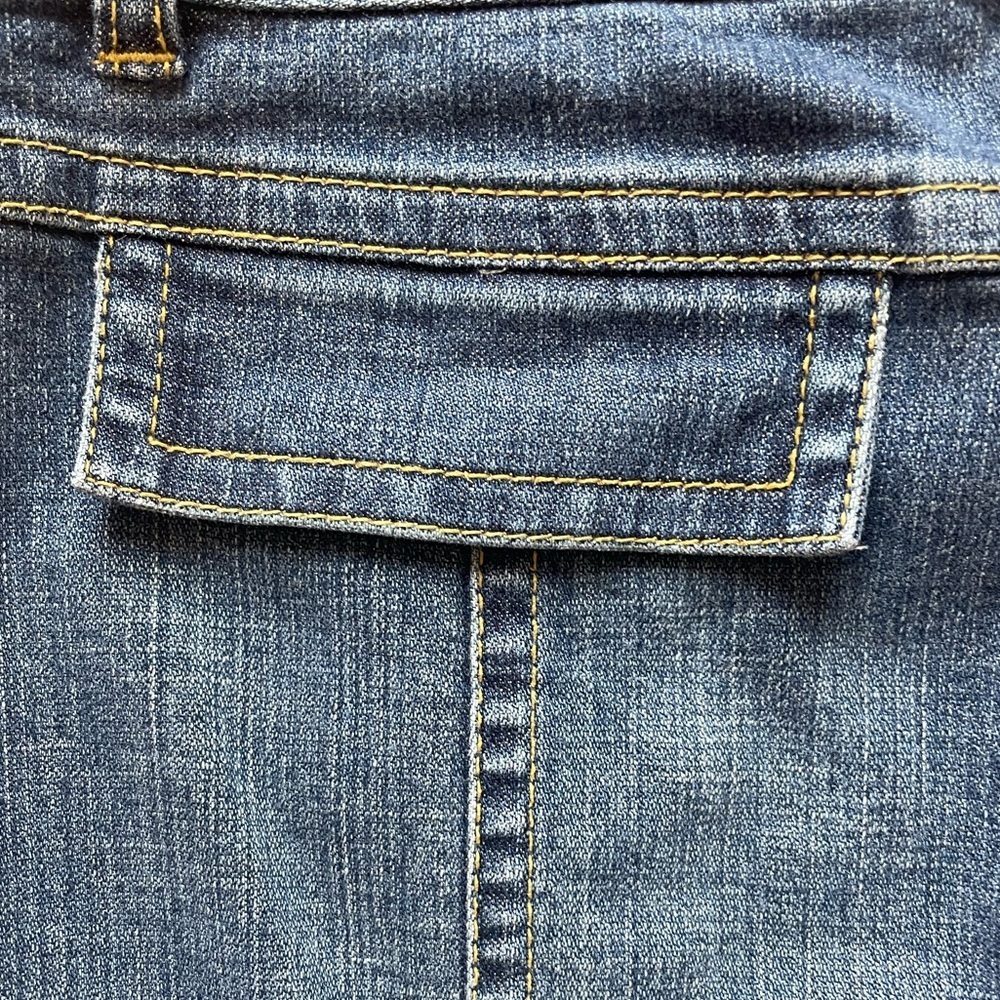 Y2K Trumpet Low Rise  Ann Taylor Loft‎ Denim Skirt Zipper Details  Sz 6 - Picture 8 of 14